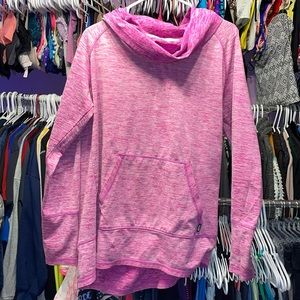 RBX Pink Cowl Neck Hoodie pockets thumb holes like new no tag fits large